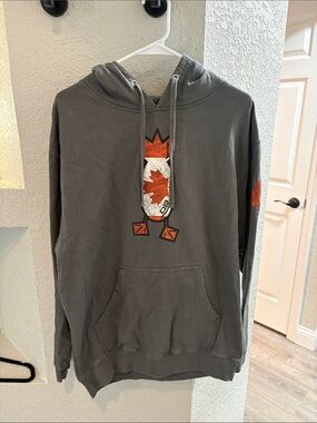 Dive Bomb Industries Men's Charcoal Pullover Hoodie with Maple Leaf